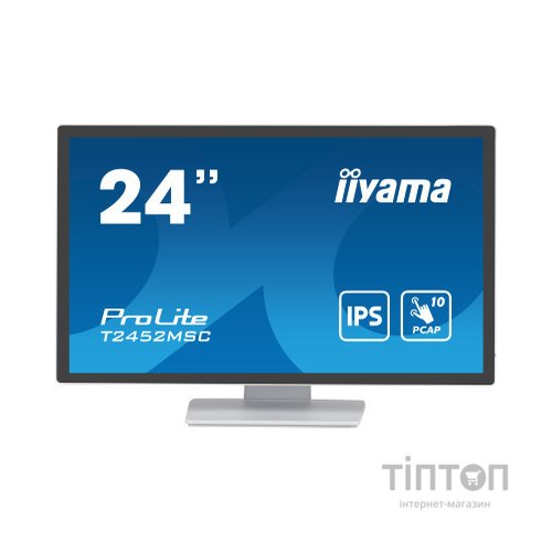 23.8" 16:9 IPS сенсорний РК монітор, 1920х1080, пр оекційно-ємністна технологія, 1xHDMI/1xDP/2xUSB 3. T2452MSC-W1