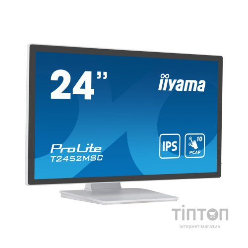 23.8" 16:9 IPS сенсорний РК монітор, 1920х1080, пр оекційно-ємністна технологія, 1xHDMI/1xDP/2xUSB 3. T2452MSC-W1