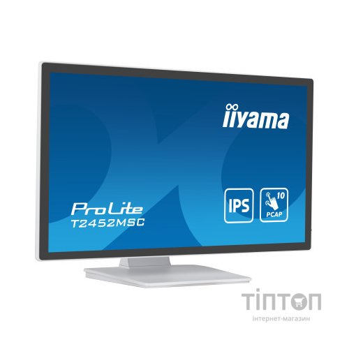 23.8" 16:9 IPS сенсорний РК монітор, 1920х1080, пр оекційно-ємністна технологія, 1xHDMI/1xDP/2xUSB 3. T2452MSC-W1