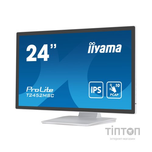 23.8" 16:9 IPS сенсорний РК монітор, 1920х1080, пр оекційно-ємністна технологія, 1xHDMI/1xDP/2xUSB 3. T2452MSC-W1