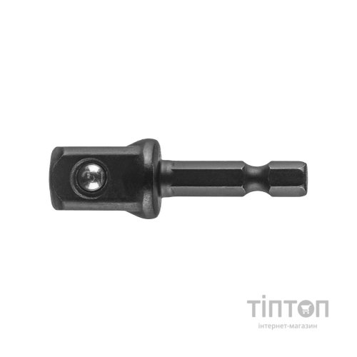 Адаптер для інструменту Graphite ударний, перехідник, 1/4"- Hex 1/2" Square, сталь S2 (56H556)