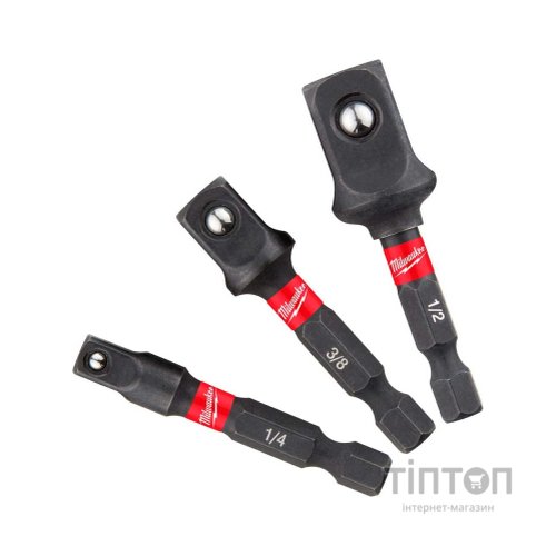 Адаптер для інструменту Milwaukee 1/4" HEX на квадрати 1/4", 3/8", 1/2" (4932479228)