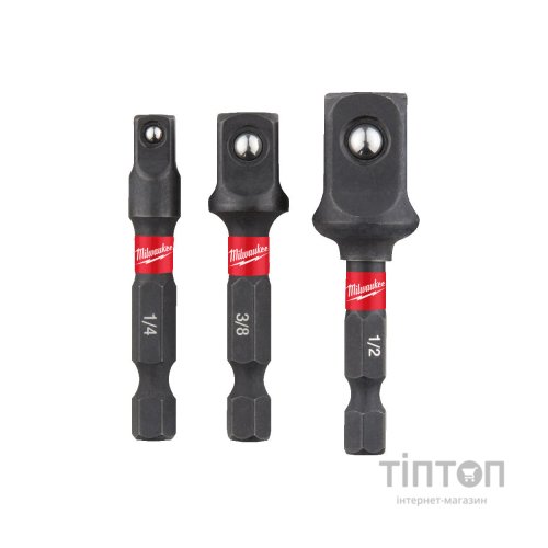 Адаптер для інструменту Milwaukee 1/4" HEX на квадрати 1/4", 3/8", 1/2" (4932479228)