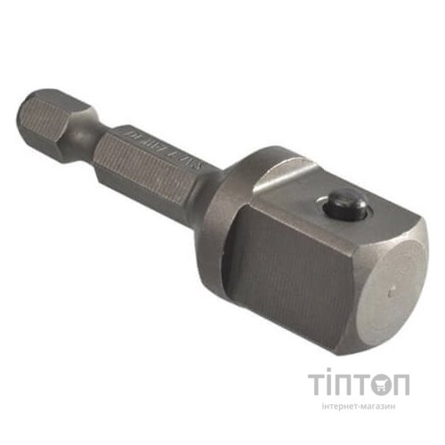 Адаптер для інструменту DeWALT для ударних шуруповертів L= 52 мм,шестигранник 1/4"-квадрат 1/2" під головки (DT7512)