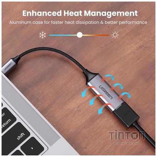 Адаптер Ugreen CM297 Type-C M - HDMI F Adapter 10cm (Gray)