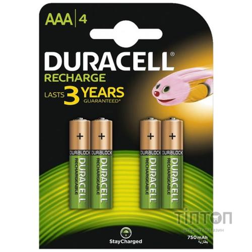 Аккумулятор Duracell Recharge DC2400 Ni-MH AAA/HR03 750 mAh BL 4шт