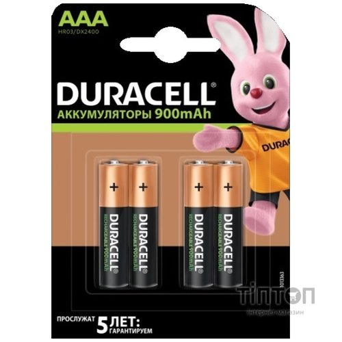 Аккумулятор Duracell Recharge Turbo DX2400 LSD Ni-MH AAA/HR03 900 mAh BL 4шт