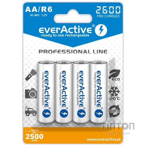 Аккумулятор everActive AA/HR06 Ni-MH 2600mAh (EVHRL6-2600) BL 4шт