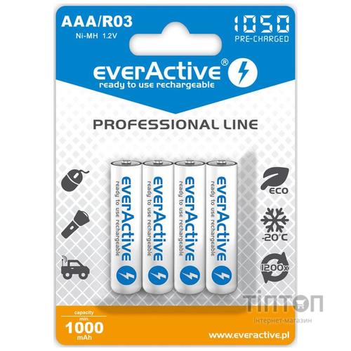 Аккумулятор everActive AAA/HR03 Ni-MH 1050mAh (EVHRL03-1050) BL 4шт