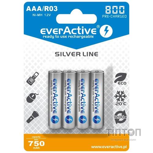 Аккумулятор everActive AAA/HR03 Ni-MH 800mAh (EVHRL03-800) BL 4шт