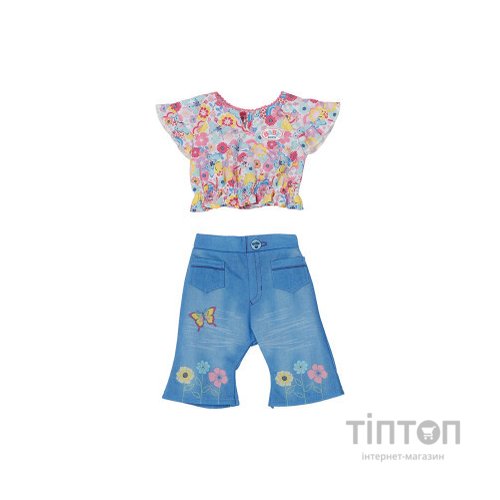 Аксесуар до ляльки Zapf Одяг для ляльки Baby Born - Квітковий джинс (832677)