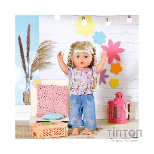 Аксесуар до ляльки Zapf Одяг для ляльки Baby Born - Квітковий джинс (832677)