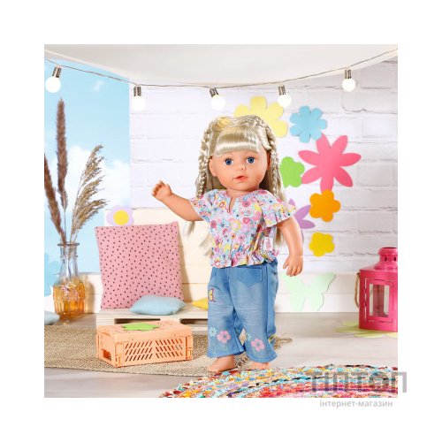Аксесуар до ляльки Zapf Одяг для ляльки Baby Born - Квітковий джинс (832677)