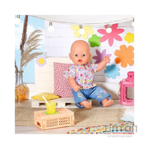Аксесуар до ляльки Zapf Одяг для ляльки Baby Born - Квітковий джинс (832677)