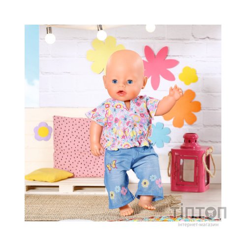 Аксесуар до ляльки Zapf Одяг для ляльки Baby Born - Квітковий джинс (832677)