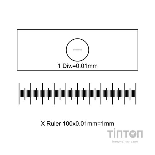 Аксесуар до мікроскопів Sigeta Калібрувальна лінійка Slide-1 X 0.01мм (65654)