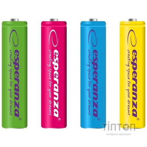 Акумулятор Esperanza AAA 1000mAh Ni-MH * 4 mix of colors (EZA107)