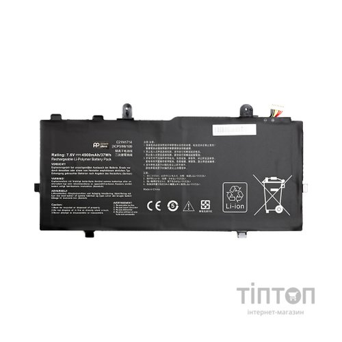 Акумулятор до ноутбука ASUS VivoBook Flip 14 TP401MA (C21N1714) 7.6V 4900mAh PowerPlant (NB431427)