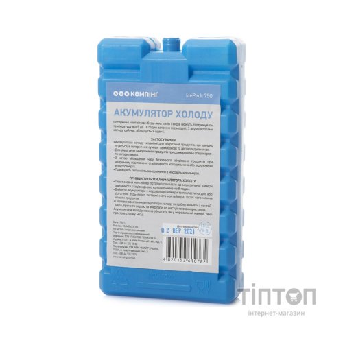 Акумулятор холоду КЕМПІНГ 750 г (4820152610782) твердий, рідина, 0.75 кг