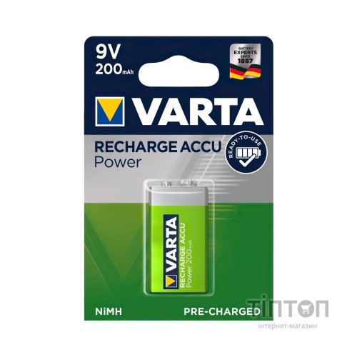 Акумулятор Крона Varta Power Accu 6F22 9V 200m (56722101401)