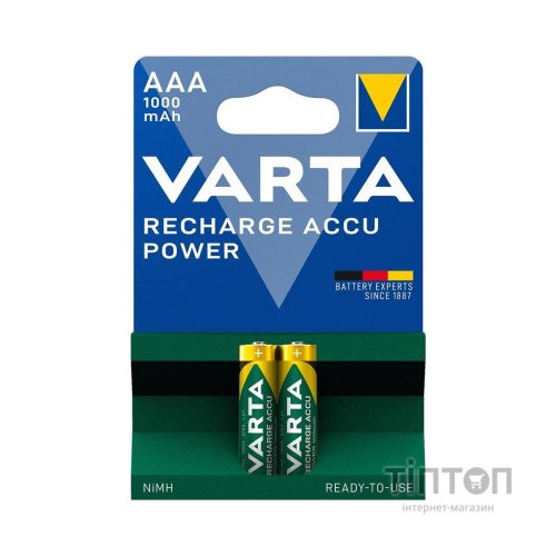 Акумулятор Varta Professional Accu, тип AAA, 1000мА-г, (блістер на 2 шт.)