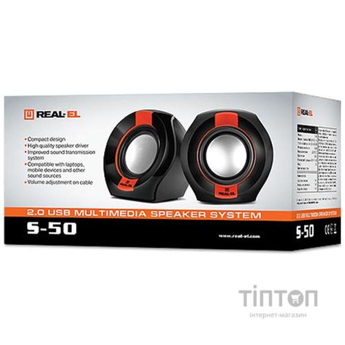 Акустическая система REAL-EL S-50 Black/Red UAH