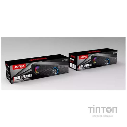 Акустична система 1.0 Jedel S-511 2x3W RGB_LED-Light 3,5"/USB Black 320x67x68mm)