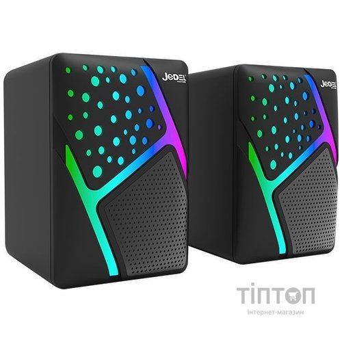 Акустична система 2.0 Jedel S-527 2x3W RGB_LED-Light 3,5"/USB Black)