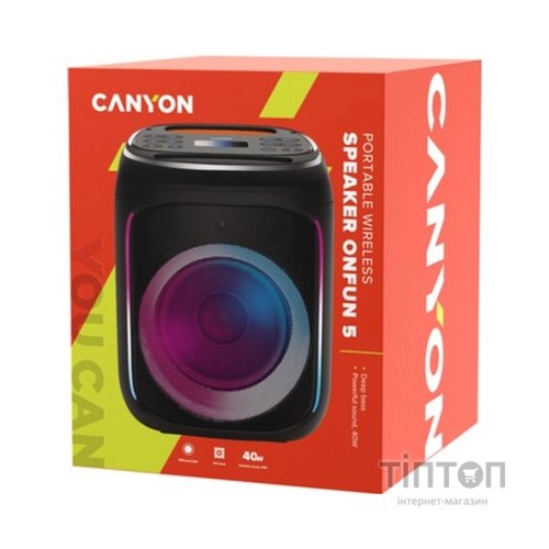 Акустична система Canyon OnFun 5 Partybox 40W RGB Black (CNE-PBSP5)