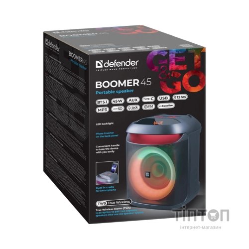 Акустична система Defender Boomer 45 Bluetooth Black (65245)