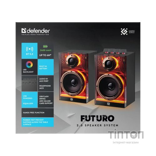Акустична система Defender Futuro LED Bluetooth Black (65087)