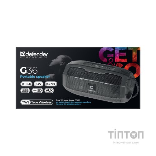 Акустична система Defender G36 5Вт FM/microSD/USB Black (65036)