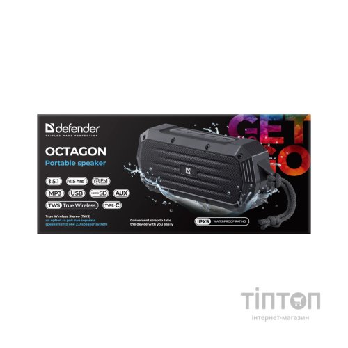 Акустична система Defender Octagon Bluetooth Black (65039)