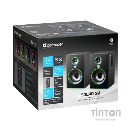 Акустична система Defender Solar 20 Bluetooth Black (65721)
