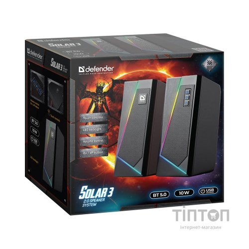 Акустична система Defender Solar 3 Bluetooth Light USB Black (65103)