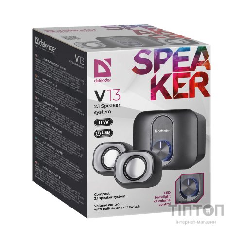 Акустична система Defender V13 USB Black/Grey (65213)