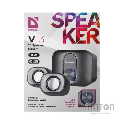 Акустична система Defender V13 USB Black/Grey (65213)