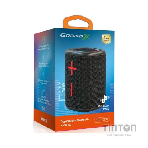 Акустична система Grand-X Bluetooth Black (BTS-10DB)
