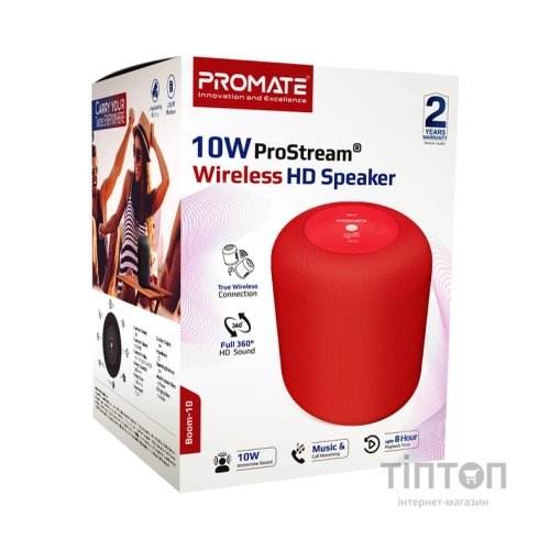Акустична система Promate Boom-10 Red (boom-10.red)
