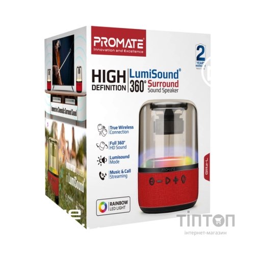 Акустична система Promate Glitz-L Red (glitz-l.red)