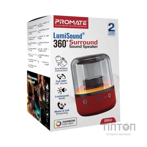 Акустична система Promate Glitz Red (glitz.red)