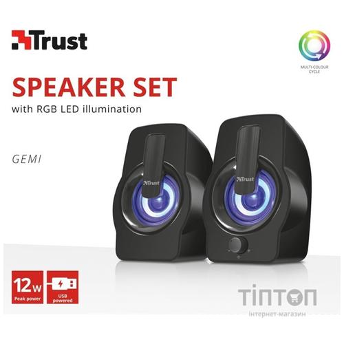Акустична система Trust Gemi RGB black USB (22948)