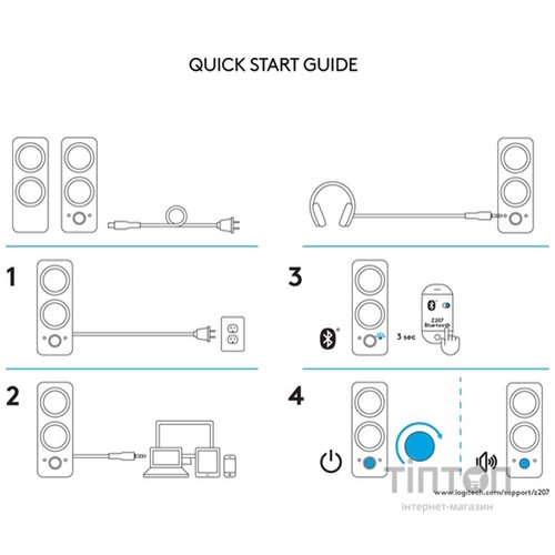 Акустика Logitech Z207 Bluetooth White (L980-001292)