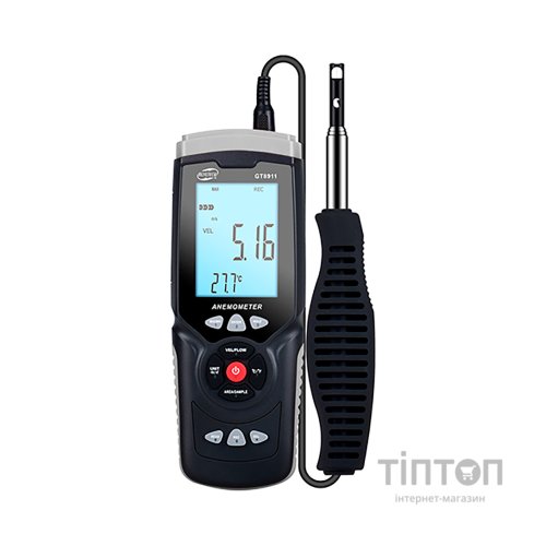 Анемометр Benetech професійний GT8911 USB, 0,3-30м/с, 0-45°C (GT8911)