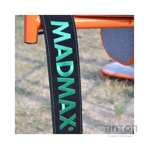 Атлетичний пояс MadMax MFB-301 Suede Single Prong шкіряний Black/Green L (MFB-301_L)