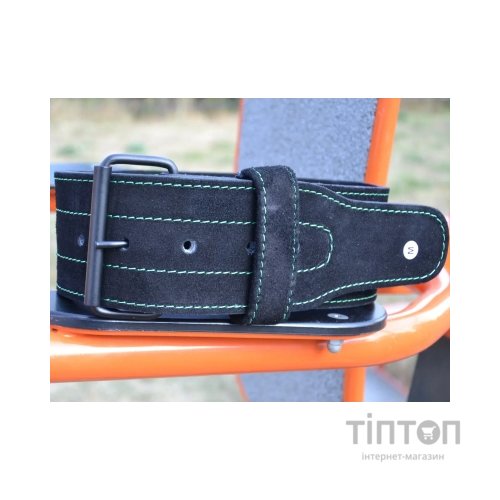 Атлетичний пояс MadMax MFB-301 Suede Single Prong шкіряний Black/Green L (MFB-301_L)