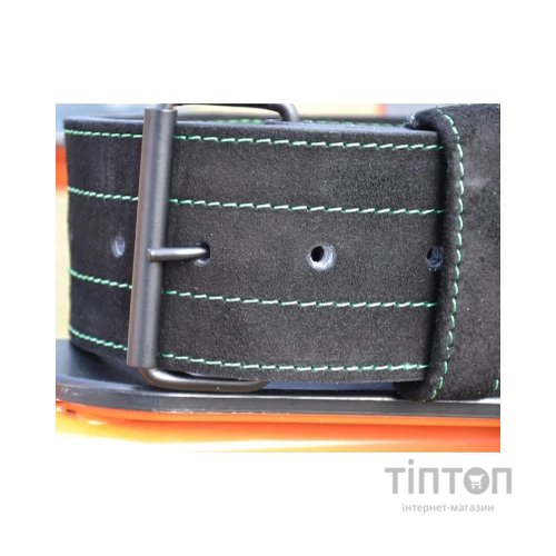 Атлетичний пояс MadMax MFB-301 Suede Single Prong шкіряний Black/Green L (MFB-301_L)