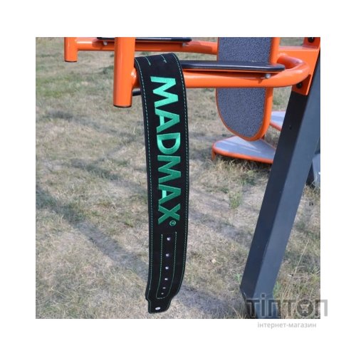 Атлетичний пояс MadMax MFB-301 Suede Single Prong шкіряний Black/Green L (MFB-301_L)