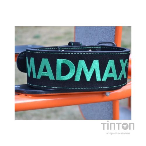 Атлетичний пояс MadMax MFB-301 Suede Single Prong шкіряний Black/Green L (MFB-301_L)