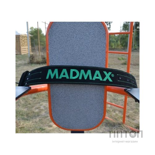 Атлетичний пояс MadMax MFB-301 Suede Single Prong шкіряний Black/Green L (MFB-301_L)